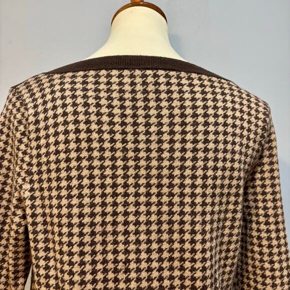 Talbots 100% Merino Wool Houndstooth Boat Neck Sweater 3/4 Sleeve, Size S Petite - Picture 5 of 7